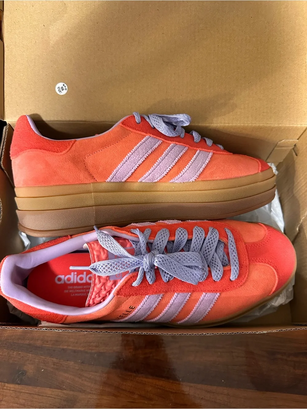 NWT_adidas Gazelle Bold Platform — Semi Flash Red & Powder Plum